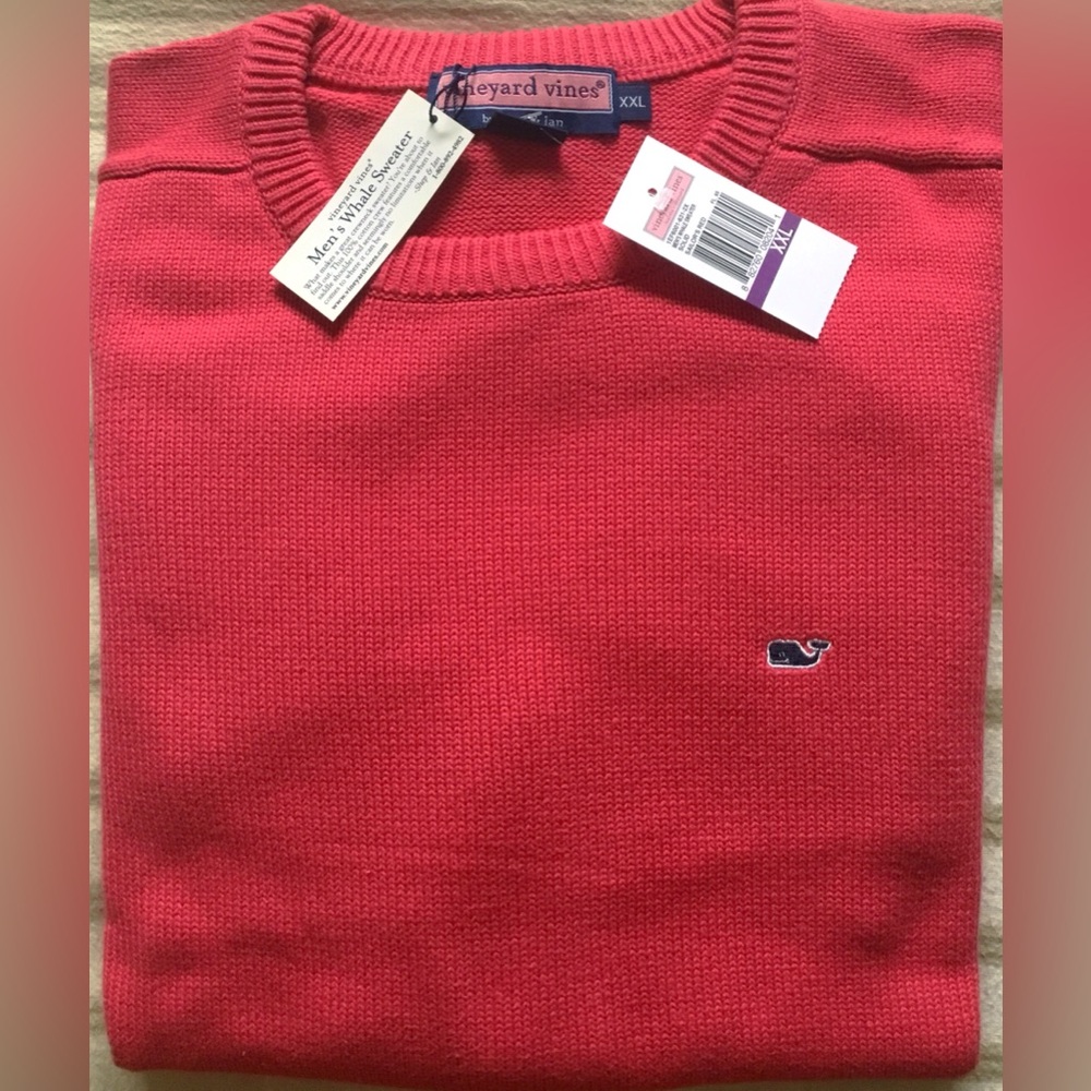 Vineyard Vines Men's Classic Nantucket Red Crewneck Saddle Sweater